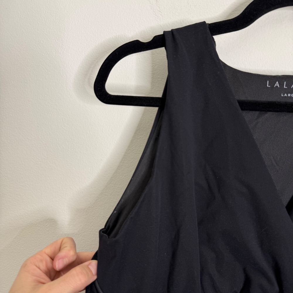LALABU Maternity Nursing Tank‎ Top Black Size Large Wrap Front Sleeveless - Picture 4 of 9